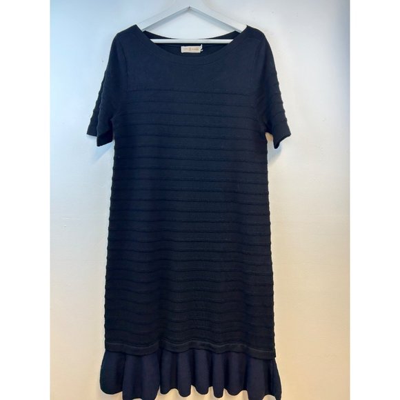 Tory Burch Dresses & Skirts - Tory Burch Giselle Dress Black Merino Wool Short Sleeve XL